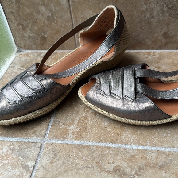 Gentle Souls by Kenneth Cole Lena Espadrilles Slip-on Sandals Leather Textile 8 - Picture 12 of 12